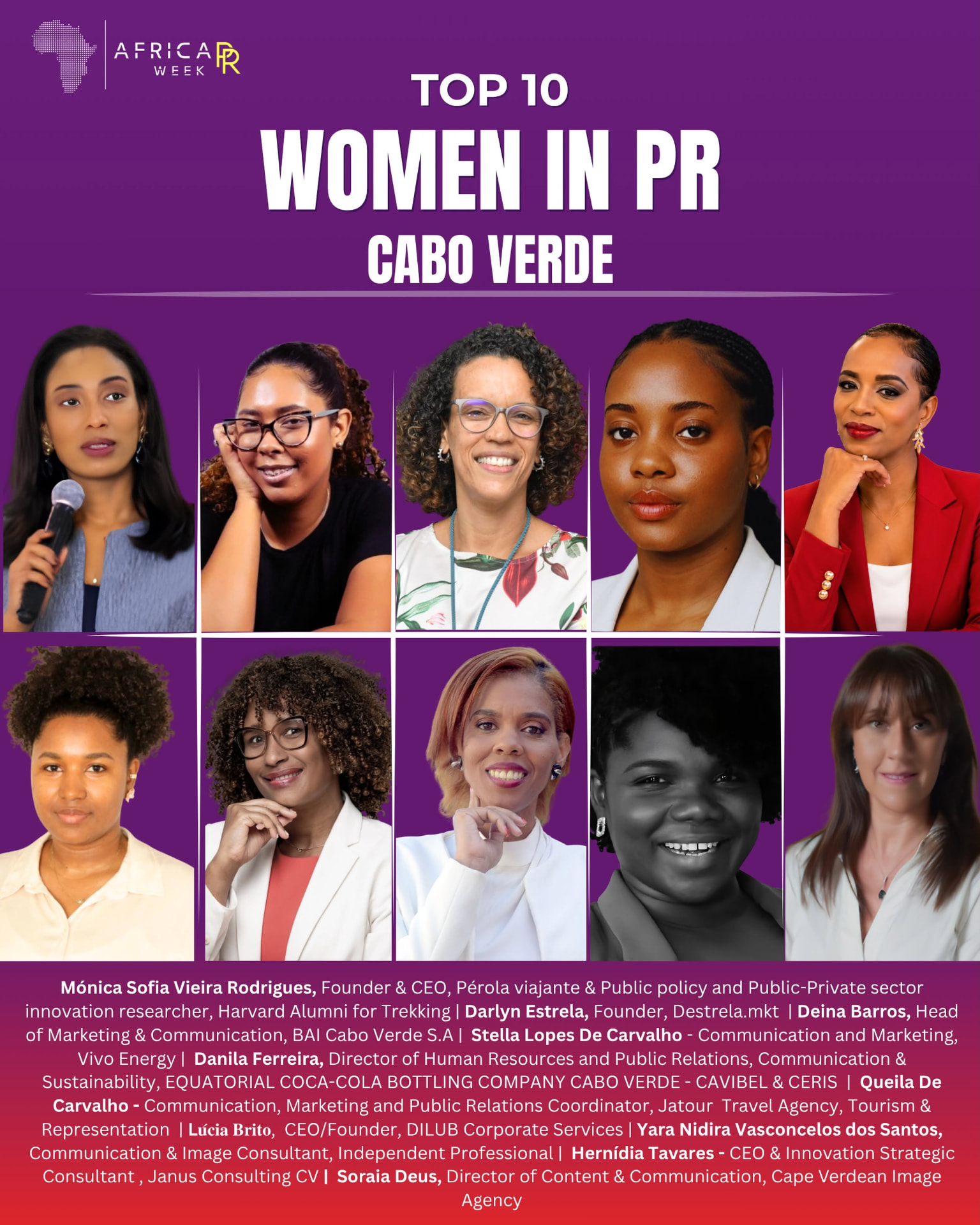 Top 10 Mulheres em Relações Públicas — Cabo Verde